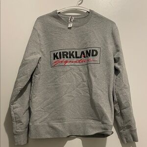 Kirkland Signature Gray Crewneck with Black and Red Logo